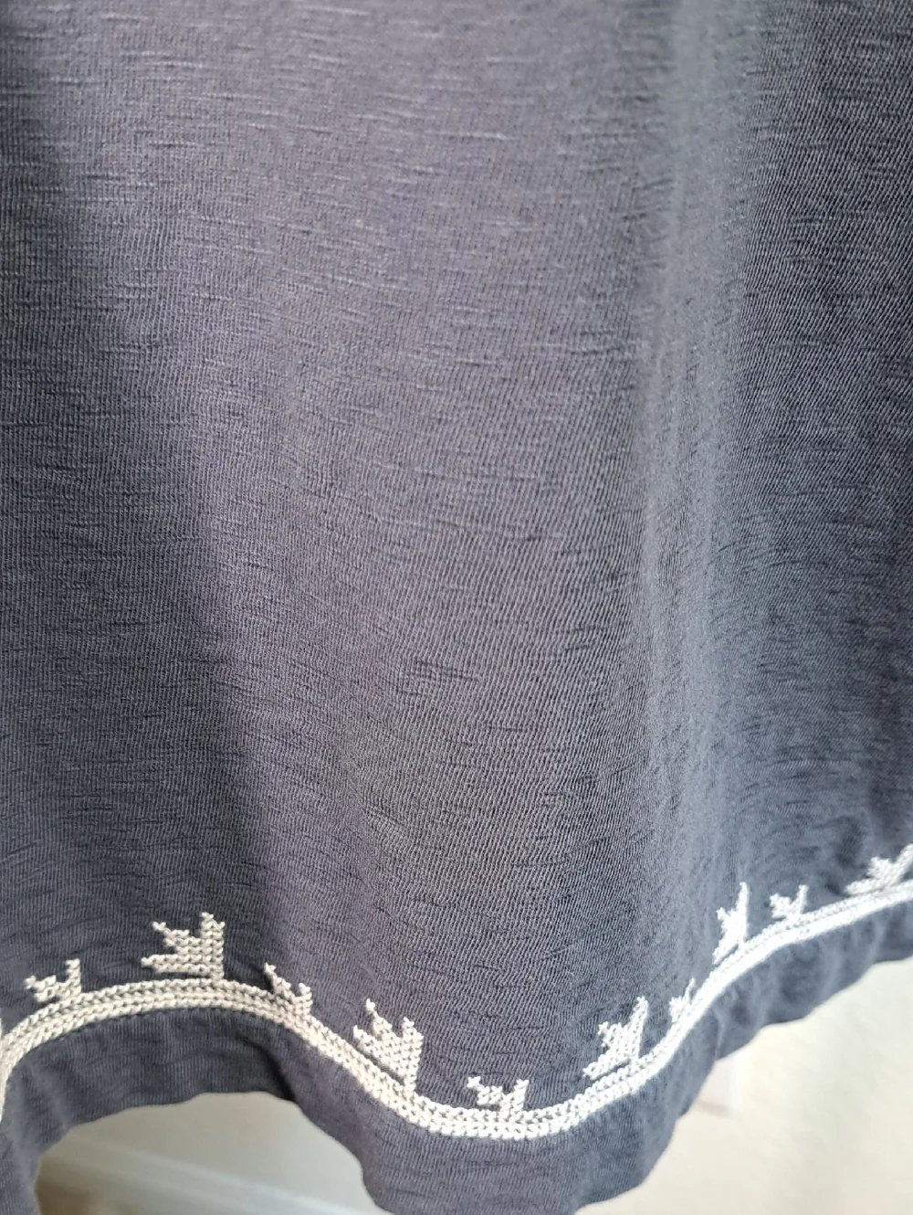 J Jill Pure Jill Women’s Embroidered Dolman Tunic Top Large Cotton Dark Gray - Picture 4 of 13